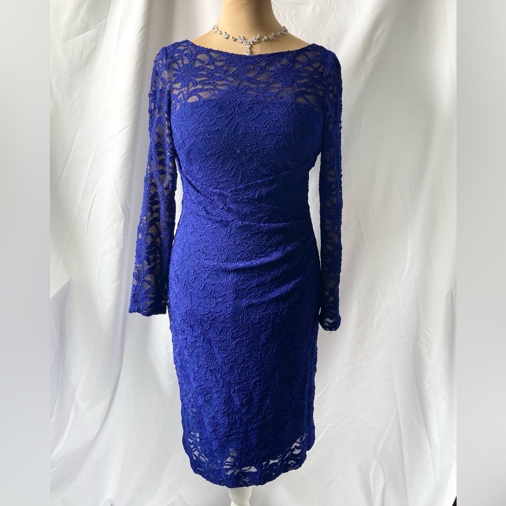 LAUREN Ralph Lauren Blue Lace Dress Size 4